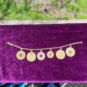 18k GOLD Vintage NYC Subway Token Bracelet Estate Jewelry